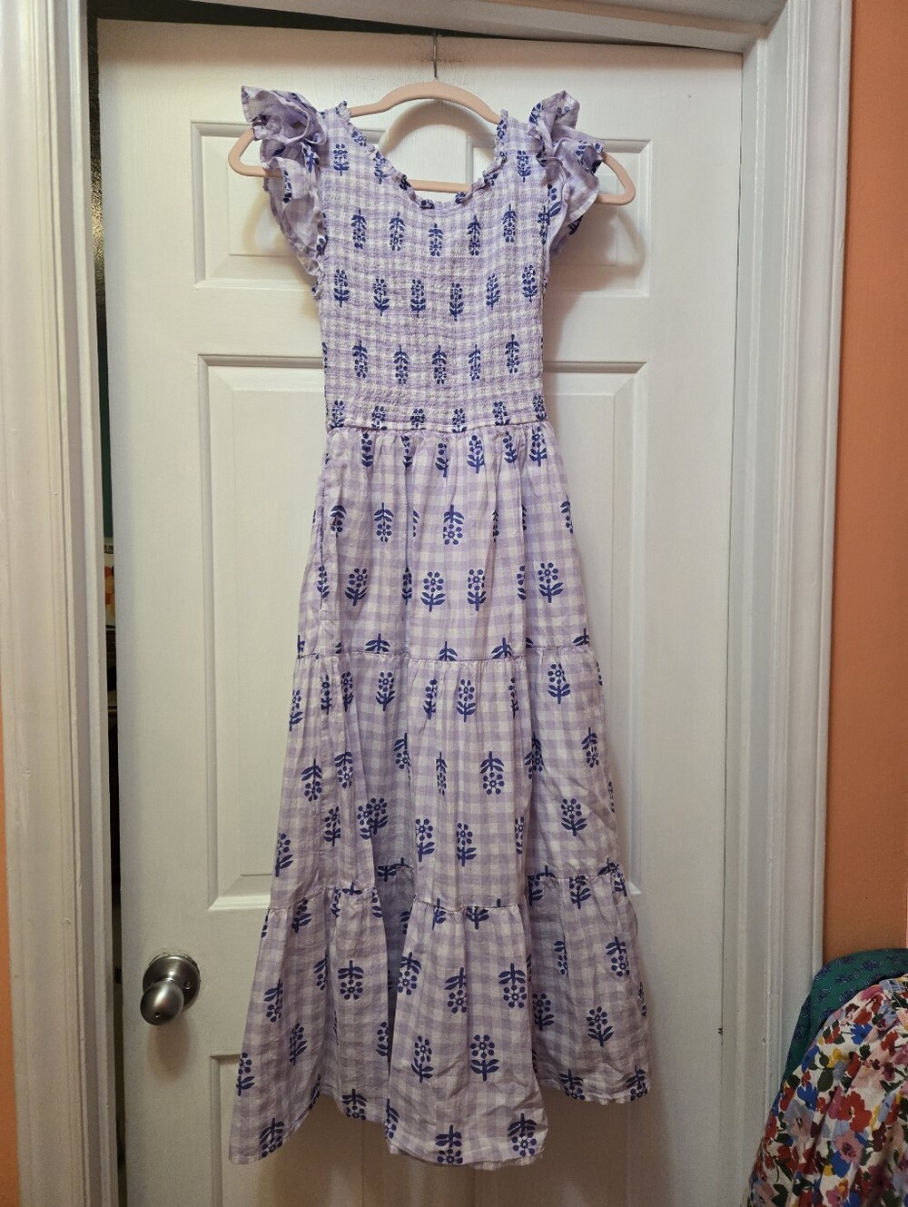 J. Crew Lavender and Blue Floral Smocked Maxi Dress - Picture 3 of 3